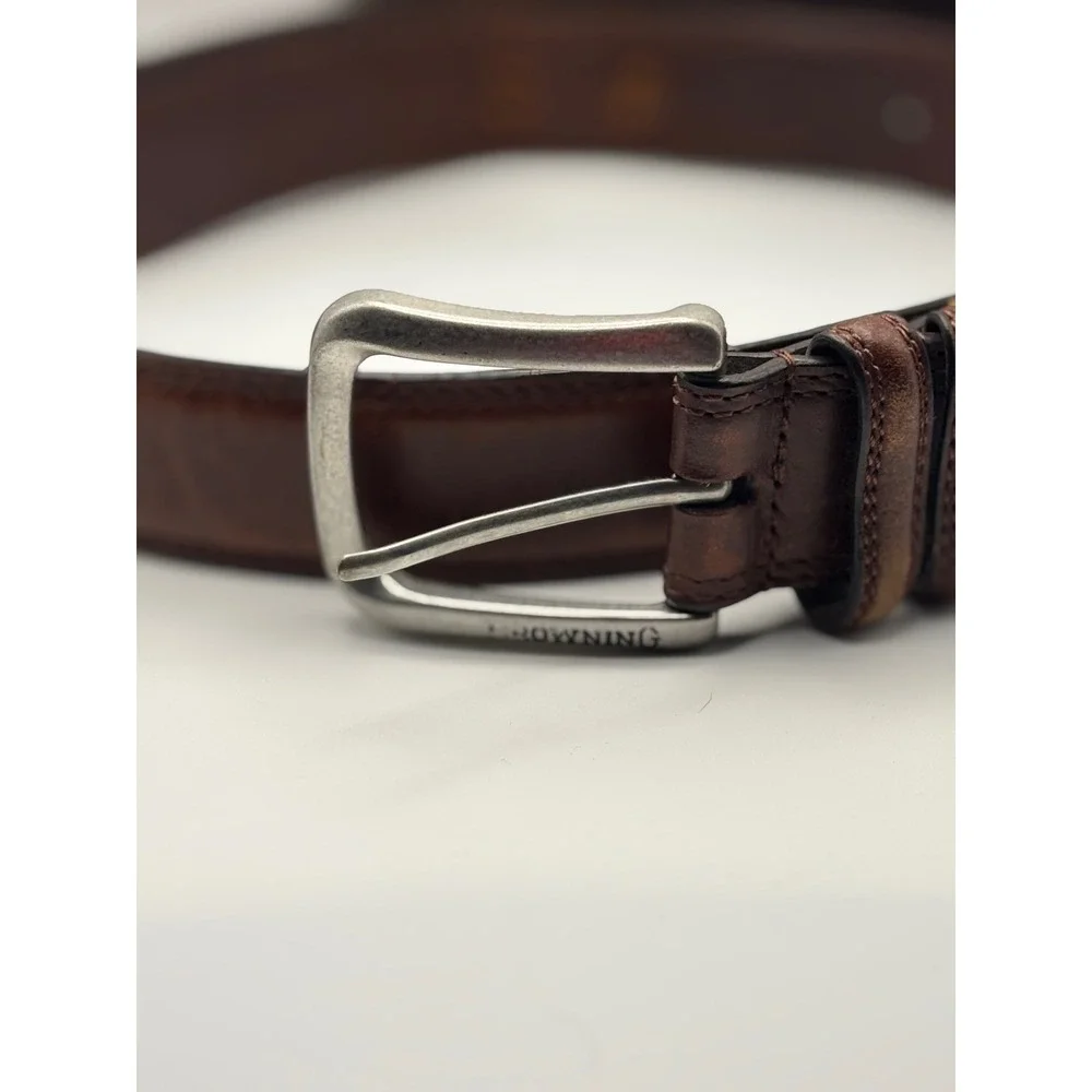Browning genuine leather belt men's size 36 buckmark hunting outside outdoors